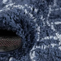 Outlet Wohnen Abstrakt gemusterter Läufer Teppich in Blau - Gunnar