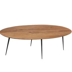 Wohnen Akazie Wohnzimmertisch in Oval 150x45x60 - Imbira