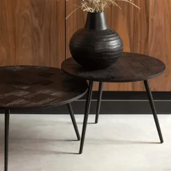Best Wohnen Altholz Beistelltisch aus Teak in Schwarz - Gagg