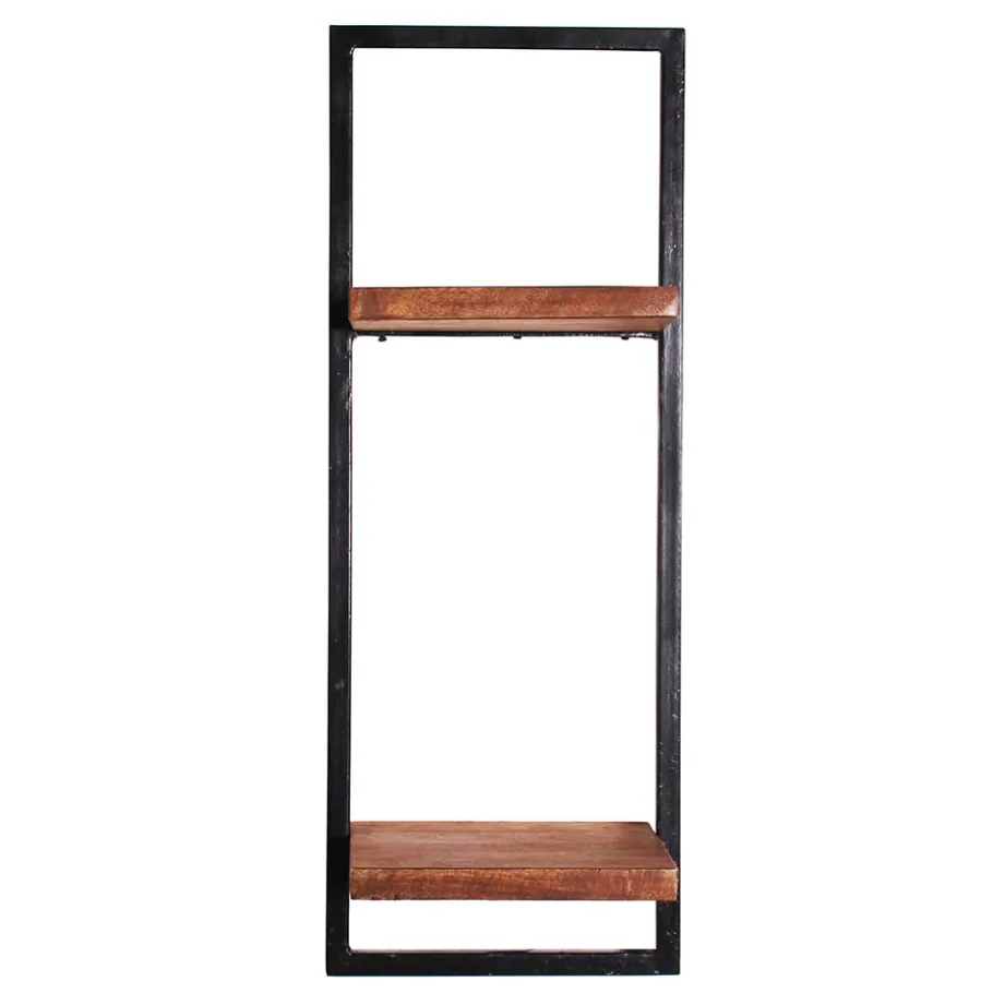 Clearance Wohnen Altmetall Loft Wandregal mit 2 Holzböden - Mendoza