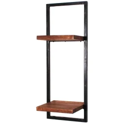 Clearance Wohnen Altmetall Loft Wandregal mit 2 Holzböden - Mendoza
