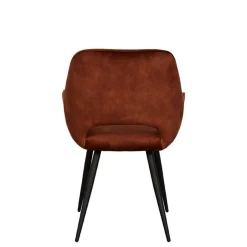 Outlet Wohnen Armlehnenstühle in Rost Braun Veloursbezug - Maddy (2er Set)