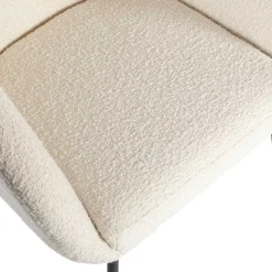 Outlet Wohnen Armlehnenstuhl aus Boucle Stoff in Offwhite - Choco (2er Set)