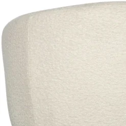 Outlet Wohnen Armlehnenstuhl aus Boucle Stoff in Offwhite - Choco (2er Set)