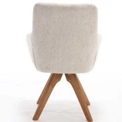 Wohnen Armlehnenstuhl in Creme Strukturstoff - Crystoga (2er Set)