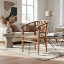 Discount Wohnen Armlehnstuhl Mangato aus Teak Recyclingholz