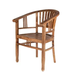 Discount Wohnen Armlehnstuhl Mangato aus Teak Recyclingholz