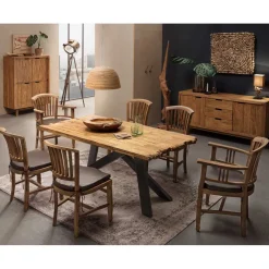 Discount Wohnen Armlehnstuhl Mangato aus Teak Recyclingholz