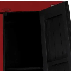 Online Wohnen Asia Design Schrank in Rot Massivholz - Iscian