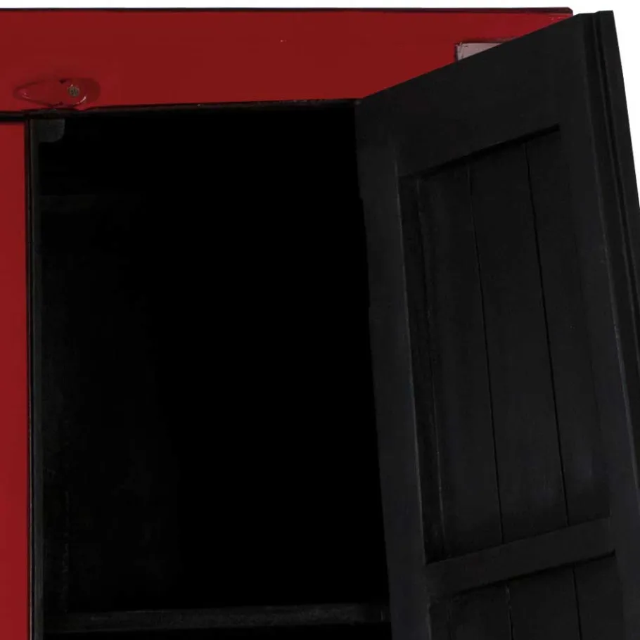 Online Wohnen Asia Design Schrank in Rot Massivholz - Iscian