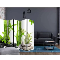 Outlet Wohnen Asian Style Paravent Bambus & Kiesel - Zoom