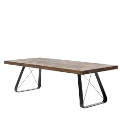 New Wohnen Asteiche Industrial Tisch mit Stahl Gestell - Ventida