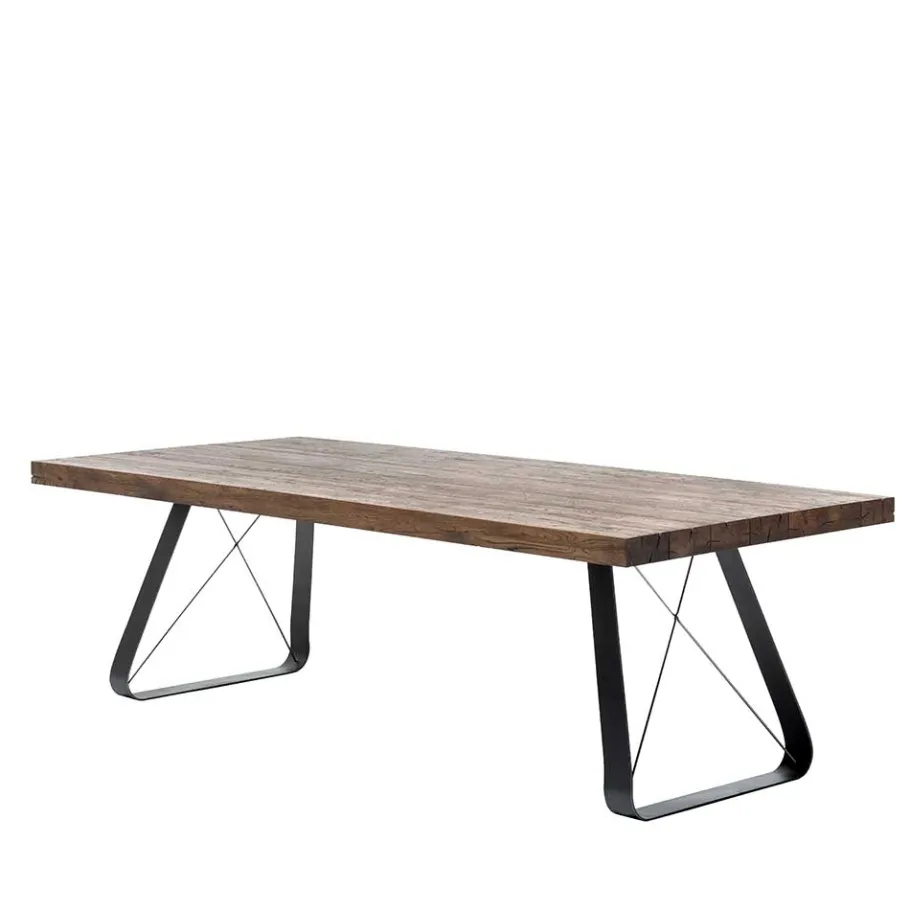 New Wohnen Asteiche Industrial Tisch mit Stahl Gestell - Ventida