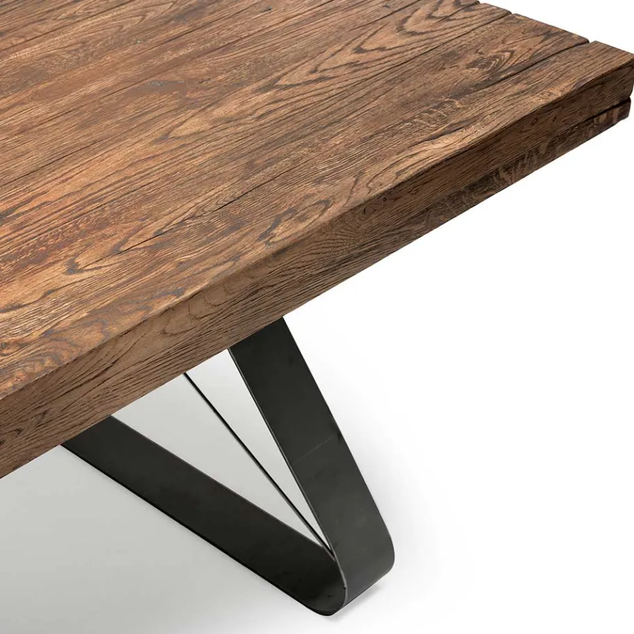New Wohnen Asteiche Industrial Tisch mit Stahl Gestell - Ventida