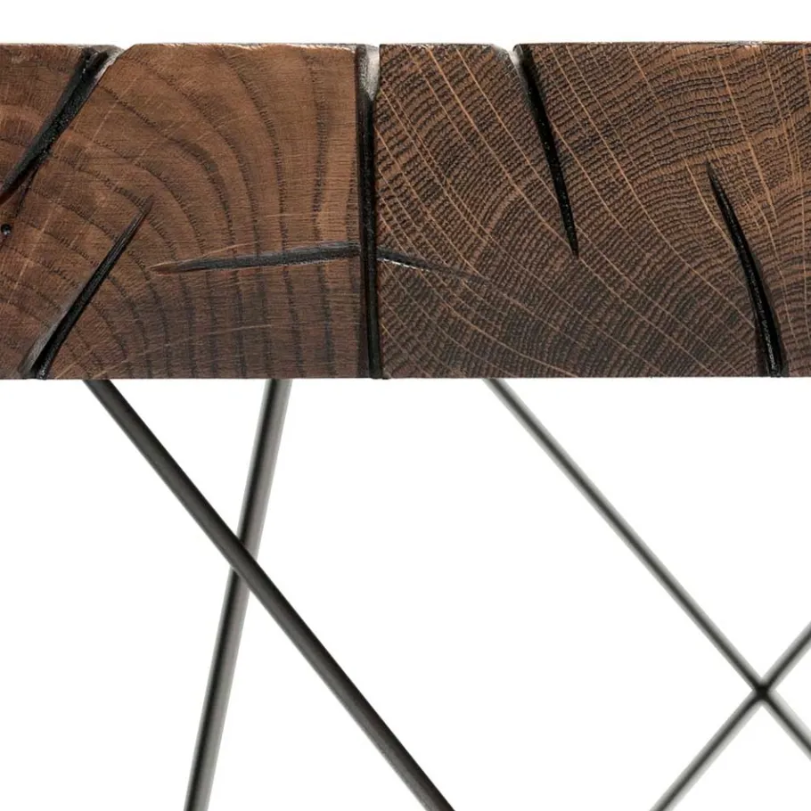 New Wohnen Asteiche Industrial Tisch mit Stahl Gestell - Ventida