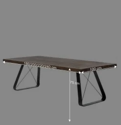 New Wohnen Asteiche Industrial Tisch mit Stahl Gestell - Ventida