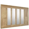 Best Wohnen Asteiche Kleiderschrank 6-türig mit 4 Spiegeln - Zamron
