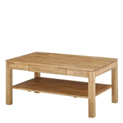 Outlet Wohnen Asteiche Sofatisch mit Schublade und Ablage - Hoxtona