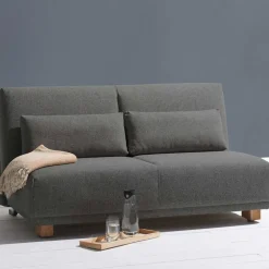 Wohnen Ausziehbares Schlafsofa in Grau Stoff - Kioto
