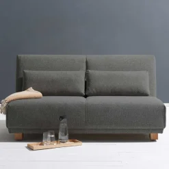 Wohnen Ausziehbares Schlafsofa in Grau Stoff - Kioto