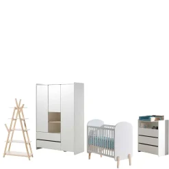 Clearance Wohnen Babyzimmer Kompletteinrichtung in Weiß - Mauricia (vierteilig)