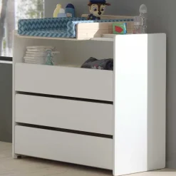 Clearance Wohnen Babyzimmer Kompletteinrichtung in Weiß - Mauricia (vierteilig)