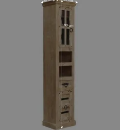 Outlet Wohnen Bad Hochschrank aus Holz Grey Wash - Abid