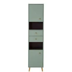 New Wohnen Bad Hochschrank in Graugrün & Eiche - Vereny