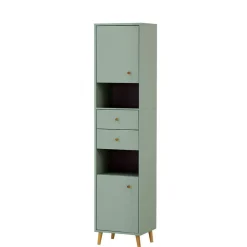 New Wohnen Bad Hochschrank in Graugrün & Eiche - Vereny