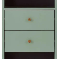 New Wohnen Bad Hochschrank in Graugrün & Eiche - Vereny