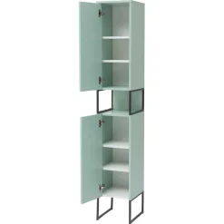 Best Wohnen Bad Hochschrank in Mint Grün & Anthrazit - Esdrus