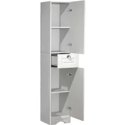 New Wohnen Bad Hochschrank in Weiß - 35x180x32 cm - Akira
