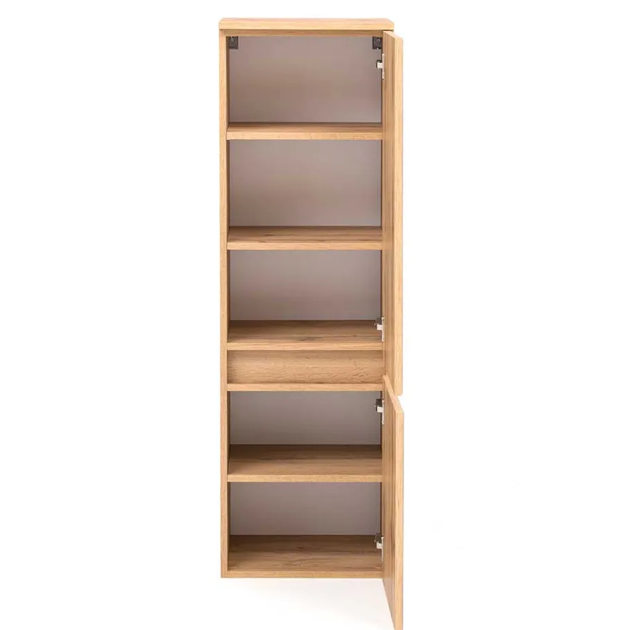 Best Wohnen Bad Midischrank in Weiß Glas & Wildeiche - Vrendina