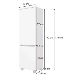Best Wohnen Bad Midischrank in Weiß Glas & Wildeiche - Vrendina