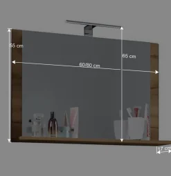 Clearance Wohnen Bad Spiegel in Holzoptik Wildeiche Honig - Toulon