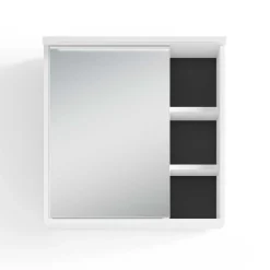Discount Wohnen Bad Spiegelschrank in Weiß mit Schwarz - Envaton