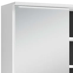 Discount Wohnen Bad Spiegelschrank in Weiß mit Schwarz - Envaton