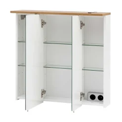 Sale Wohnen Bad Spiegelschrank in Weiß Glanz & Eiche - Utiona