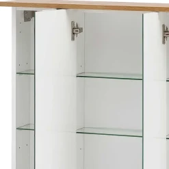 Sale Wohnen Bad Spiegelschrank in Weiß Glanz & Eiche - Utiona