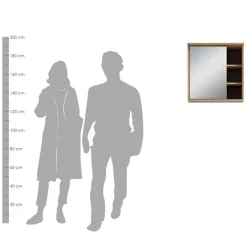 Clearance Wohnen Bad Spiegeltür-Hängeschrank mit 3 Fächern - Eleore