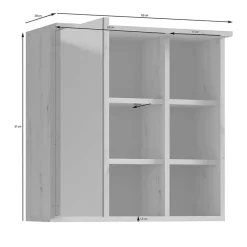 Clearance Wohnen Bad Spiegeltür-Hängeschrank mit 3 Fächern - Eleore