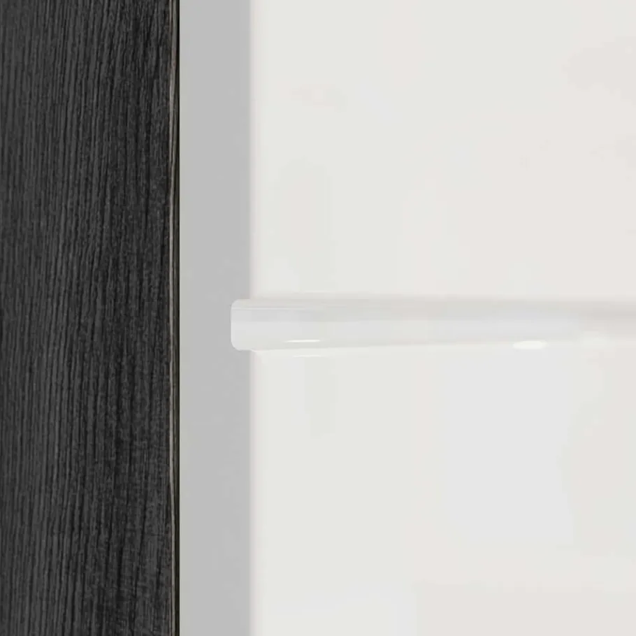 Discount Wohnen Bad Vertiko in Weiß Hochglanz & Grau - Nancys