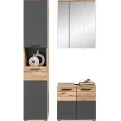 Best Wohnen Bad Waschplatz mit Hochschrank Set - Depart (dreiteilig)