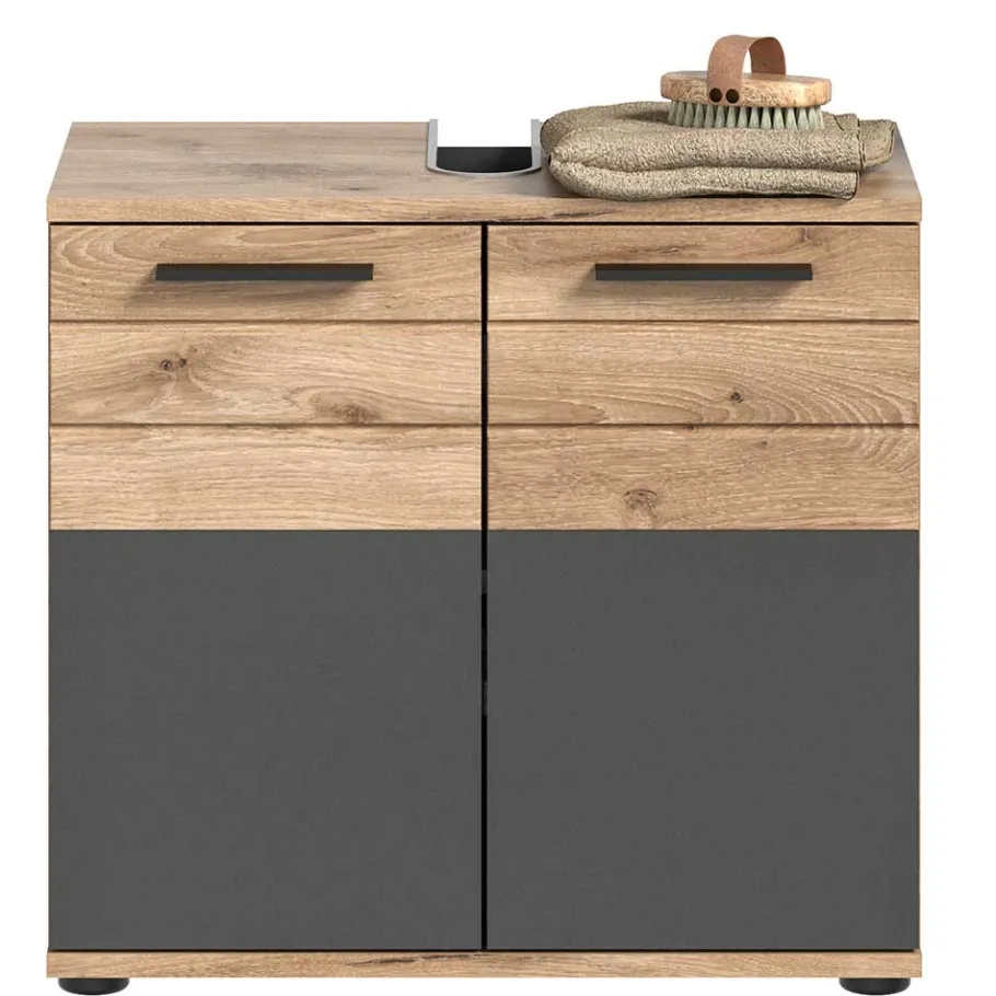Best Wohnen Bad Waschplatz mit Hochschrank Set - Depart (dreiteilig)
