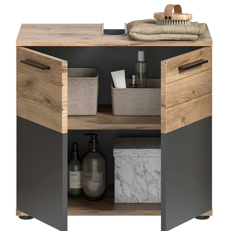 Best Wohnen Bad Waschplatz mit Hochschrank Set - Depart (dreiteilig)