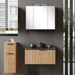 New Wohnen Bad Waschplatz Mobiliar Set - Crystoga (dreiteilig)