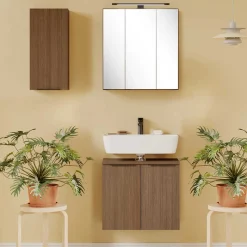 New Wohnen Bad Waschplatz und Oberschrank Möbelset - Ucaida (dreiteilig)