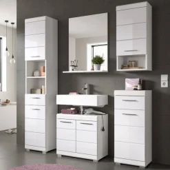 Discount Wohnen Badblock Möbelset in Weiß - Henriette (fünfteilig)