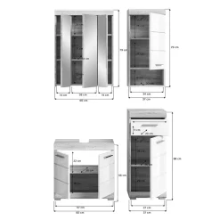 Hot Wohnen Badblock Möbelset modern - Calbanyara (dreiteilig)