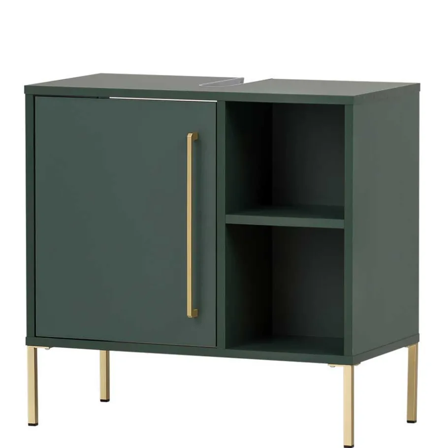 Best Wohnen Badeinrichtung Möbel in Dunkelgrün & Gold - Aqua (sechsteilig)